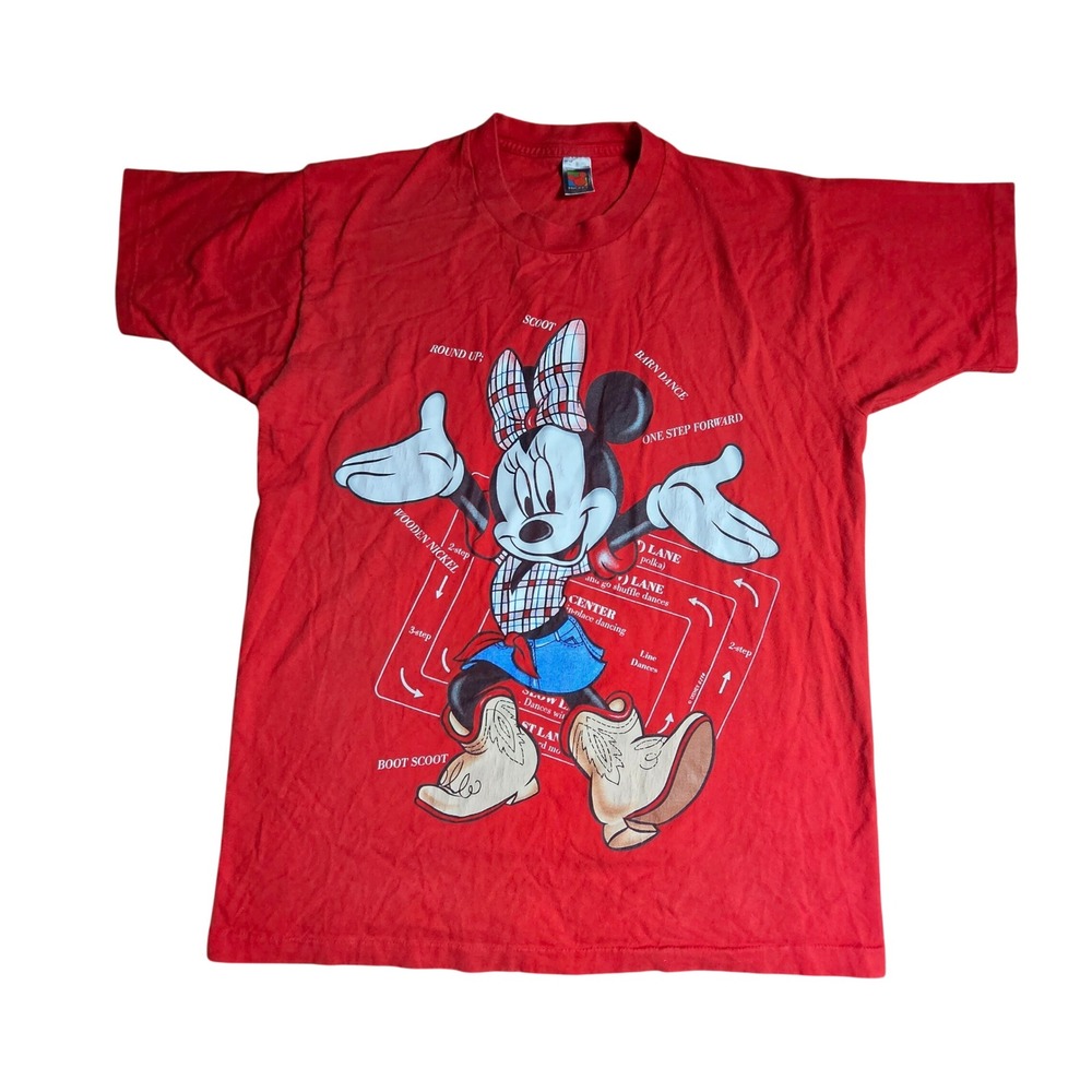 Vintage 1990s Mickey Unlimited Minnie Mouse Line Dancing T-Shirt One Size USA